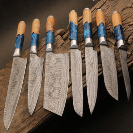 Handmade 5 Pieces Stainless steel Black Coated Knives Set