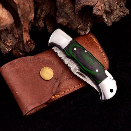 Handmade Damascus Folding Pocket Knife